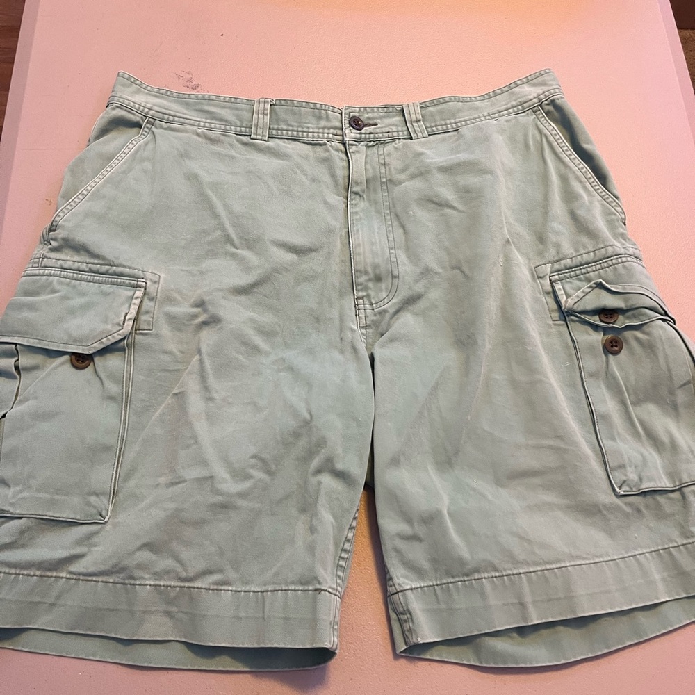 Mens Polo Ralph Lauren Classic Chino Cargo Shorts Size 38 Green Outdoors Rugged